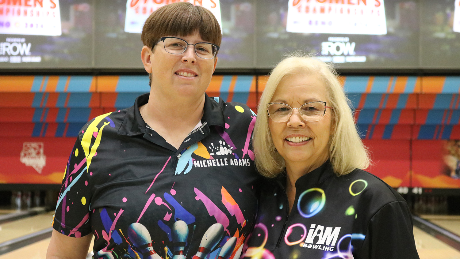 Michelle Adams and Roma Ebel at the 2024 USBC Women&#39;s Championships