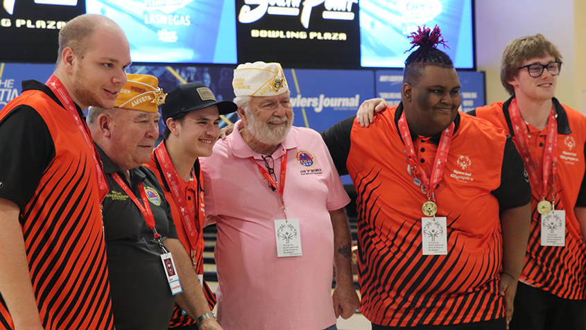 Special Olympics athletes receiving their medals for team at the 2024 National Unified Tournament