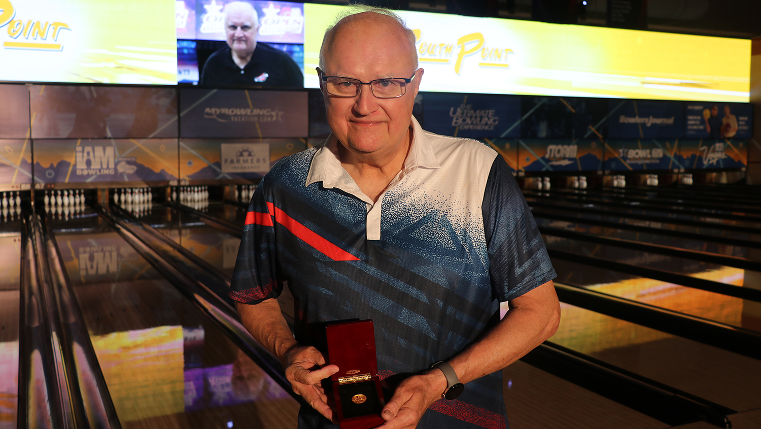 Howard Cornish celebrating 50 consecutive years at the USBC Open Championships