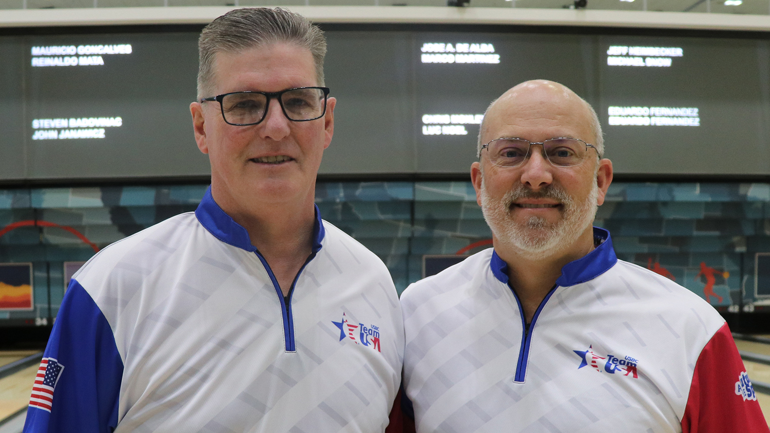 Tom Adcock and Dan Knowlton at the 2024 PANAM Bowling Championships