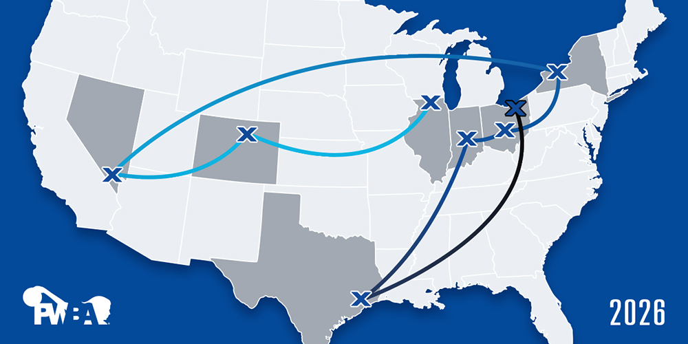 National map for the 2026 PWBA Tour season
