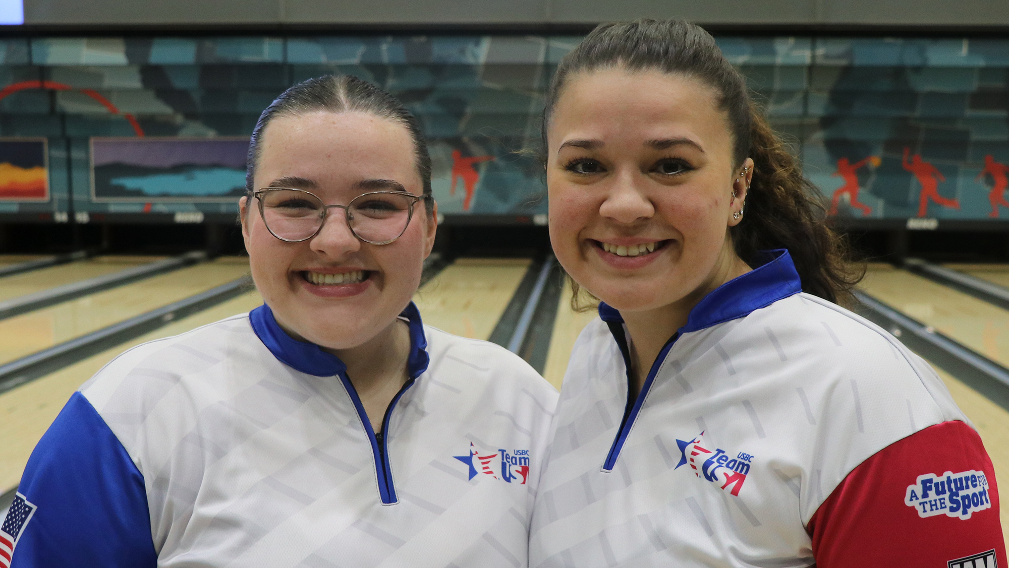 Breanna Clemmer and Crystal Elliott at the 2024 PANAM Bowling Championships