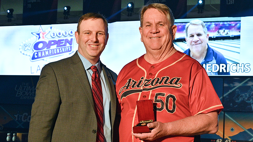 Michael Friedrichs celebrates his 50th consecutive USBC Open Championships appearance