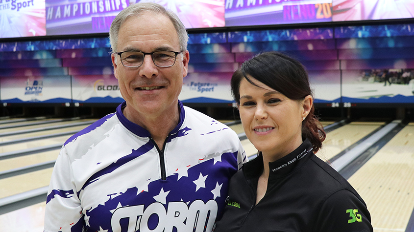 Scott Kruppenbacher and Cassandra Leuthold at the 2023 USBC Open Championships